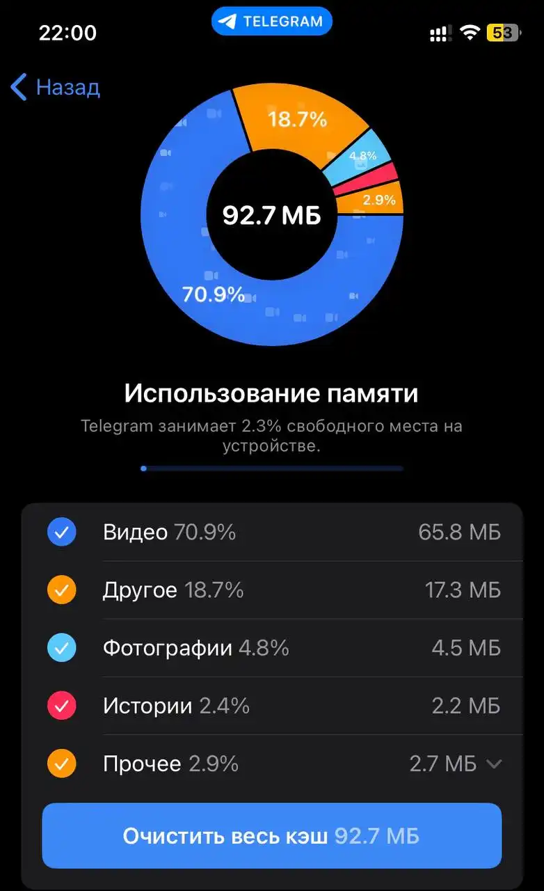 Как удалить весь кэш с телеграмма айфон фото 74
