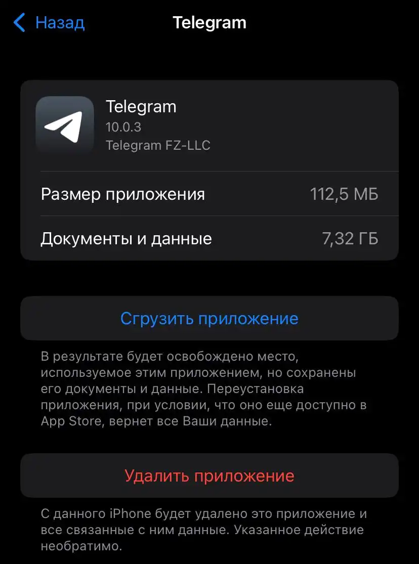 Как удалить документы и данные iphone телеграмм фото 17